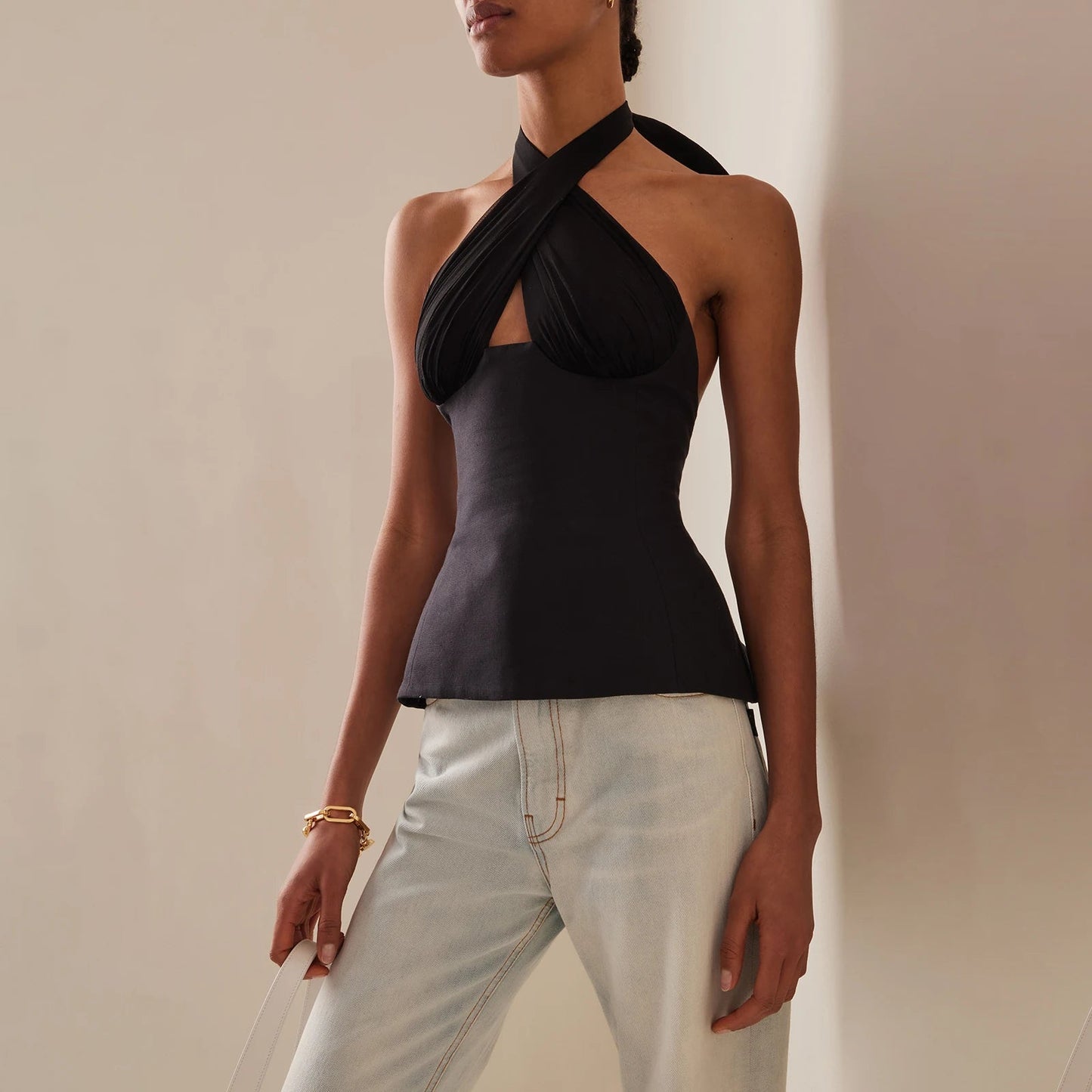 ZEYA - Thelma Silky Halter Neck Crop Top