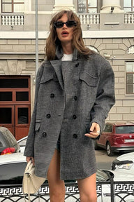 Trisha Houndstooth Long Coat