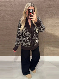 Valerie Jacquard Knit Cardigan
