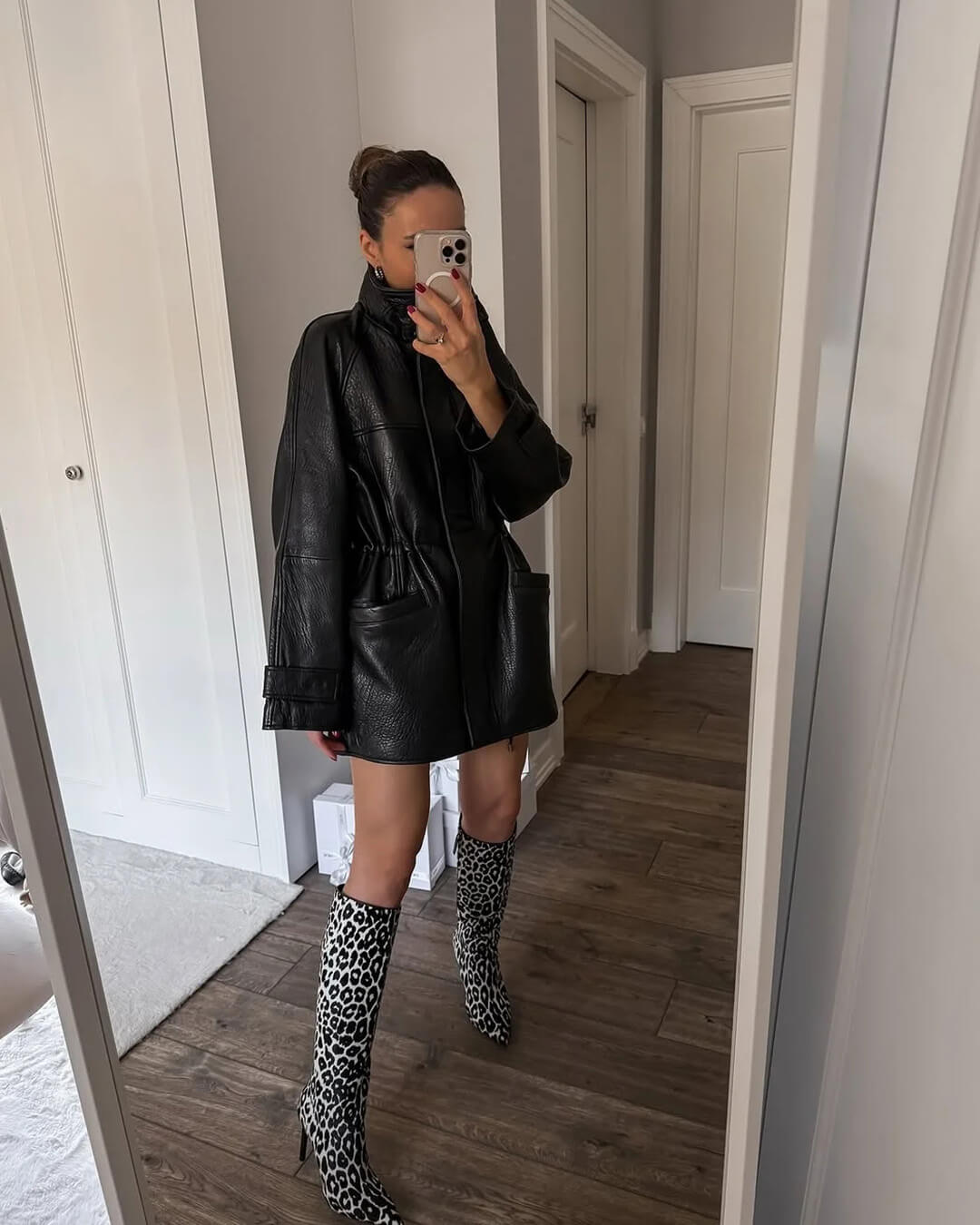 ZEYA - Vivienne Cinched Waist Leather Jacket