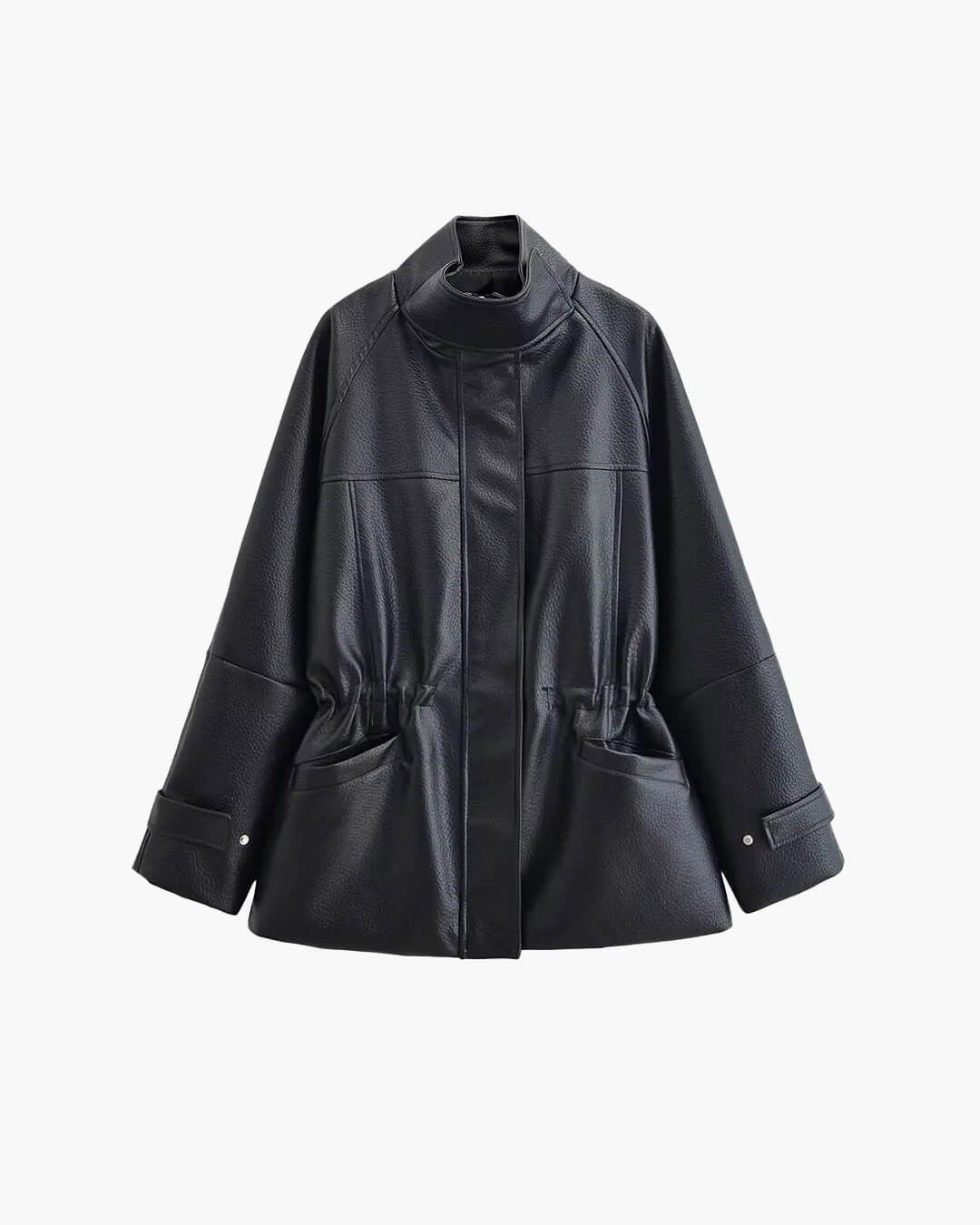 ZEYA - Vivienne Cinched Waist Leather Jacket