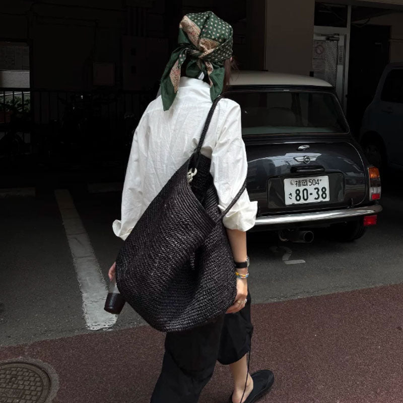 ZEYA - Vivienne Handwoven Rattan Tote